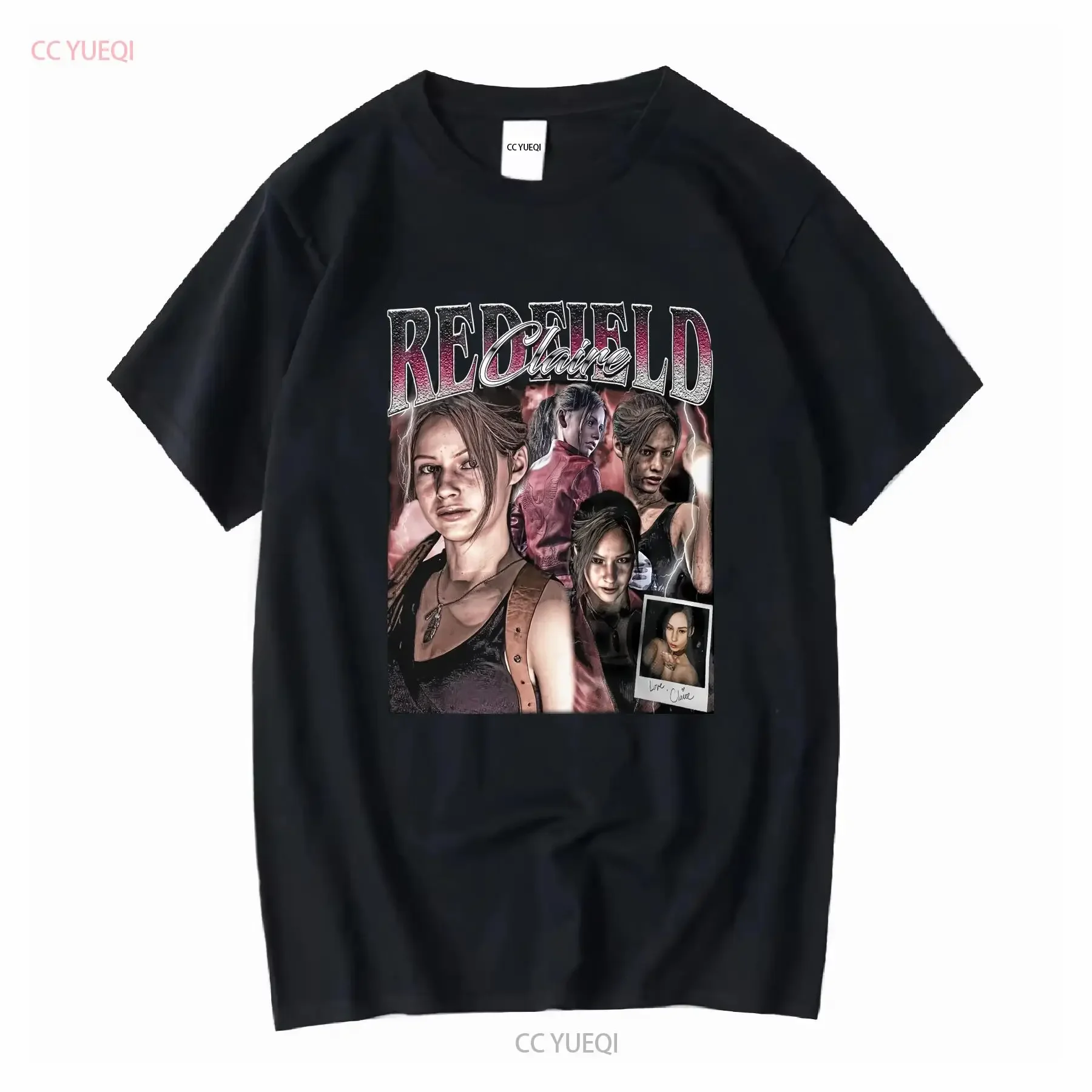 

Claire Redfield Vintage T Shirt For Woman and Man long or short sleeves vintage Washed Stretched homme Unisex graphic Versatile