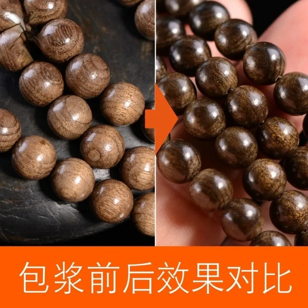 Seaman Agarwood 108*8MM Real Natural Wood Beads Bracelet Tibetan Buddhism Jewelry for Men Women Meditation Prayer Beaded Wooden