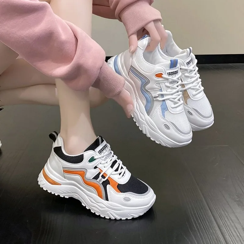 2024 NEW Sneakers Women Platform Flat Shoes Woman Shoes Green Casual Trainers Ladies Chunky Sneakers Women Shoes