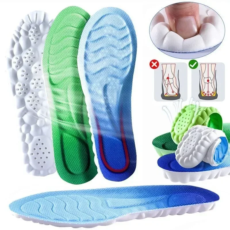 Shock Elasticity Men Absorption Cushion Pads Insoles Soft Women Shoe Latex Breathable Insole Support Sport Arch High Deodorant