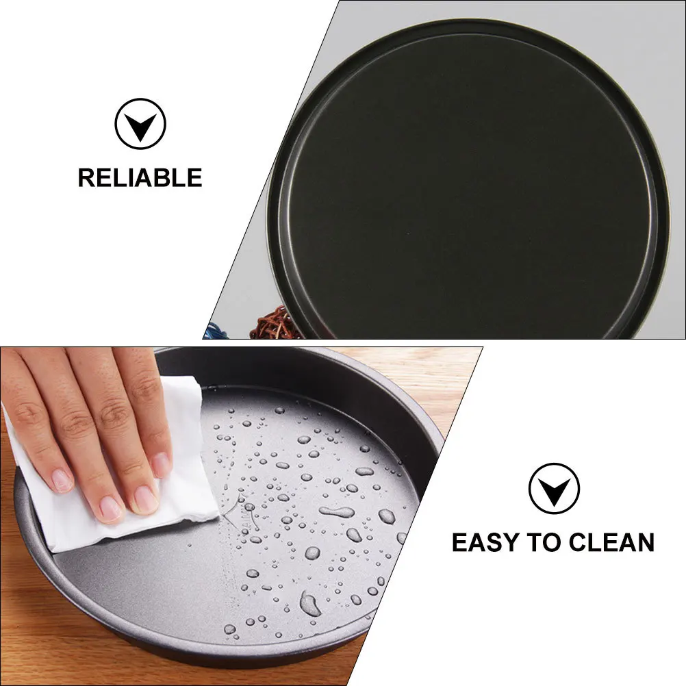 

3pcs Pizza Baking Pan Set 6In 8In 10In Carbon Steel Non-Stick Pie Oven Tray Metal Baking Pan For Kitchen Restaurant Party