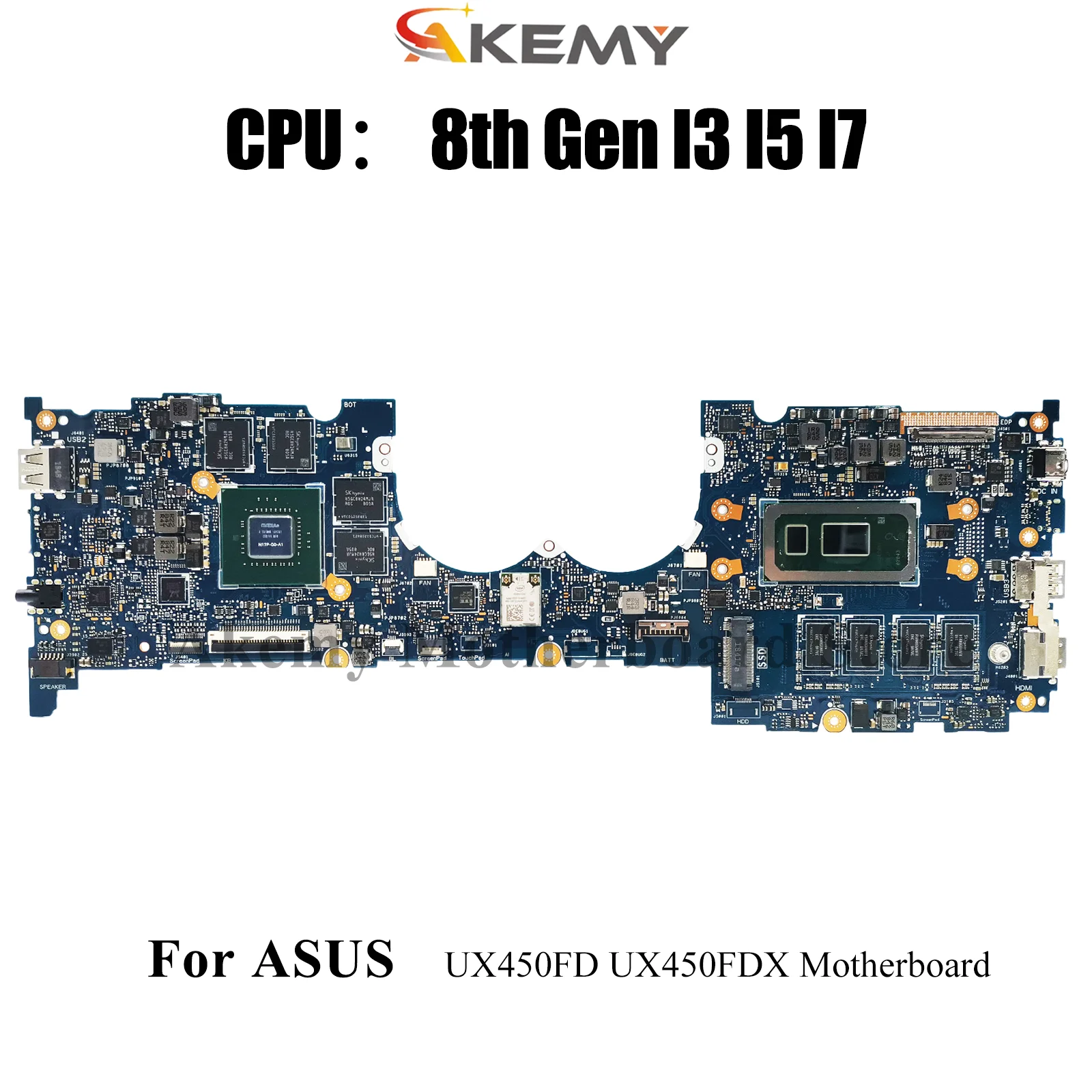 

UX450FDX Laptop Motherboard For ASUS ZenBook UX450FD UX450FDX UX450F Notebook Mainboard With I3 I5 I7 CPU tests OK fast shipping
