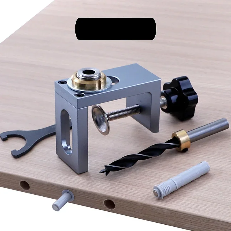 

8/10/12mm Rebound Punching Cabinet Door Press Type Set with Precise Positioning Wooden DIY Board Tenon Punching Auxiliary Tool