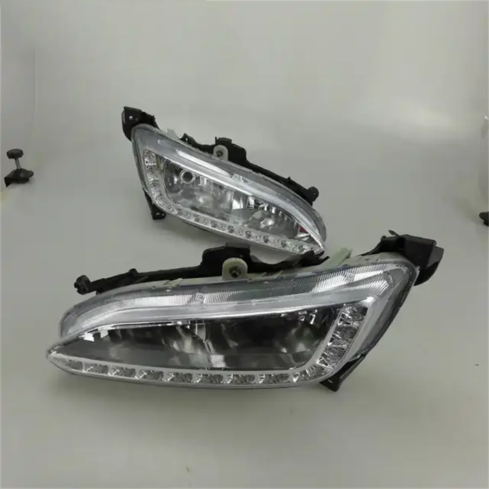 Flashing 2pcs DRL For Hyundai Santa Fe IX45 2013-2015 Driving Daytime Running Light