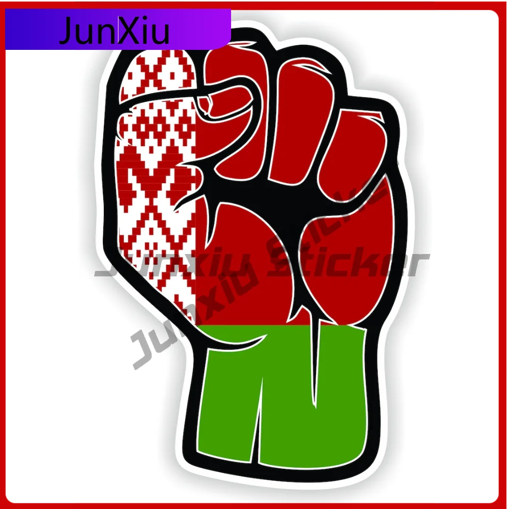 

Наклейка с изображением кулака из Беларуси, прочная виниловая наклейка для ноутбука, мотоцикла, всепогодное украшение, автомобильные аксессуары, внешняя виниловая наклейка