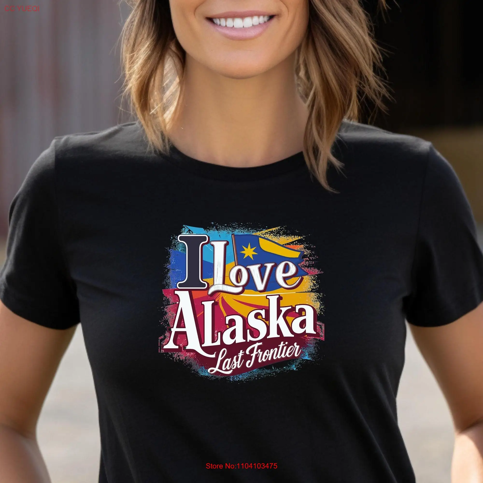 Alaska State Flag T Shirt The Last Frontier Alaskan Great Land Banner Anchorage North to future 49th Juneau Capital