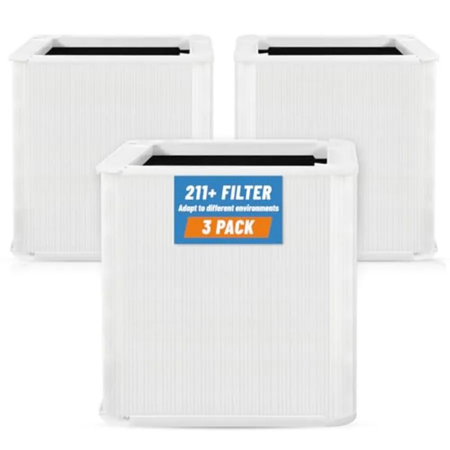 

3 Pack 211+ Replacement Filters Compatible with Blue Pure 211+ Air Purifier Consists of H13 True Filter and Activated Carbon Co
