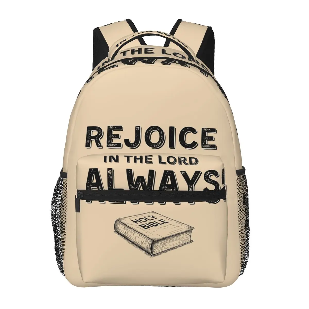 

Rejoice In The Lord Christian Inspiration Backpack Daypack Large Capacity Kids BookBag School Bag Shoulder Bags for Men Women