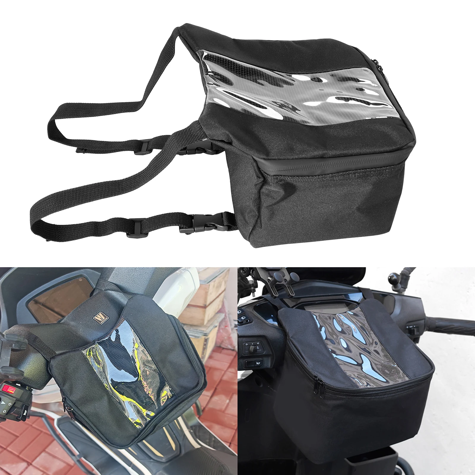 Motorcycle Front Dashboard Bag Visual Touch Screen Navigation Phone Motorbike Hanging Storage Bag Cycling Accessories