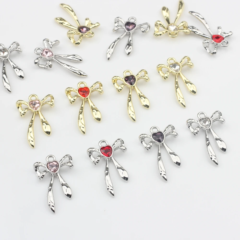 10pcs/lot Zinc Alloy Bowknot Handmade Charms For DIY Making Bracelet Necklace Jewelry Accessories