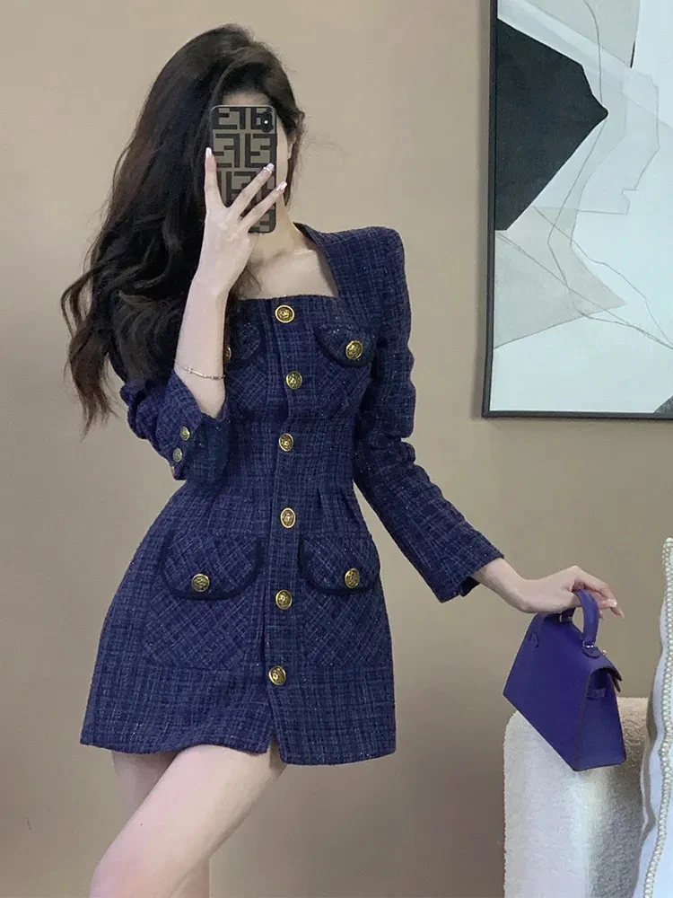 Ele Gonna longuette a trapezio per ort Donna Bottone singolo Vita alta Dimagrante Donna Dr Autunno Inverno Lungo Sve