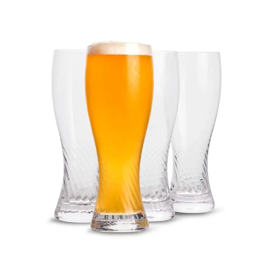 

Beer Glasses Set of 4 20 Oz, Crystal glass, Advanced Twisted Design, Premium gift box, LeadFree