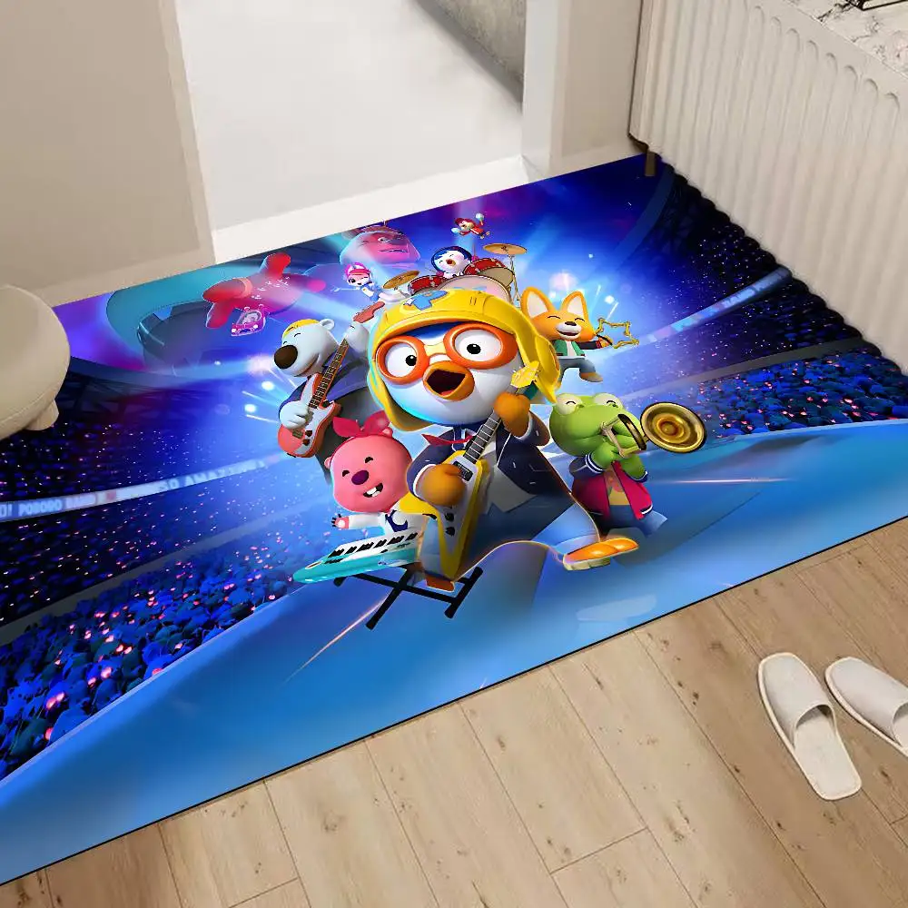 Cartoon P-Pororo Cute Room Mats Cheaper Anti-slip Modern Living Room Balcony Printed Welcome Rug