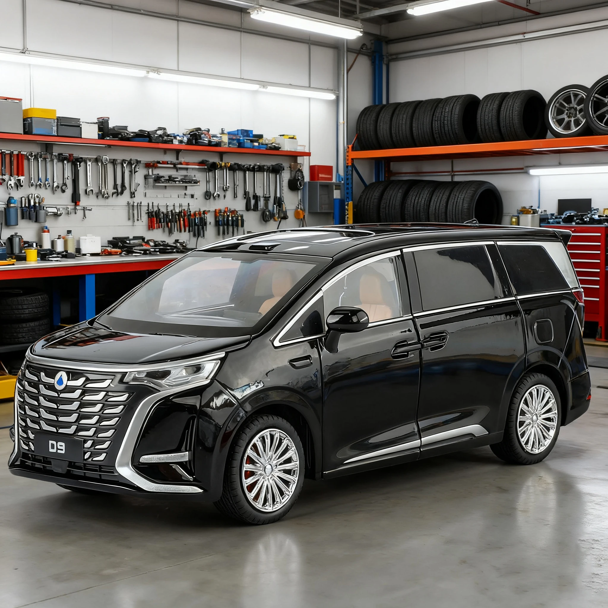 

1:24 Denza D9 MPV модель автомобиля из сплава, игрушечный автомобиль, литье под давлением, металлическое литье, звуковой и световой автомобиль, игрушки для детей, автомобиль