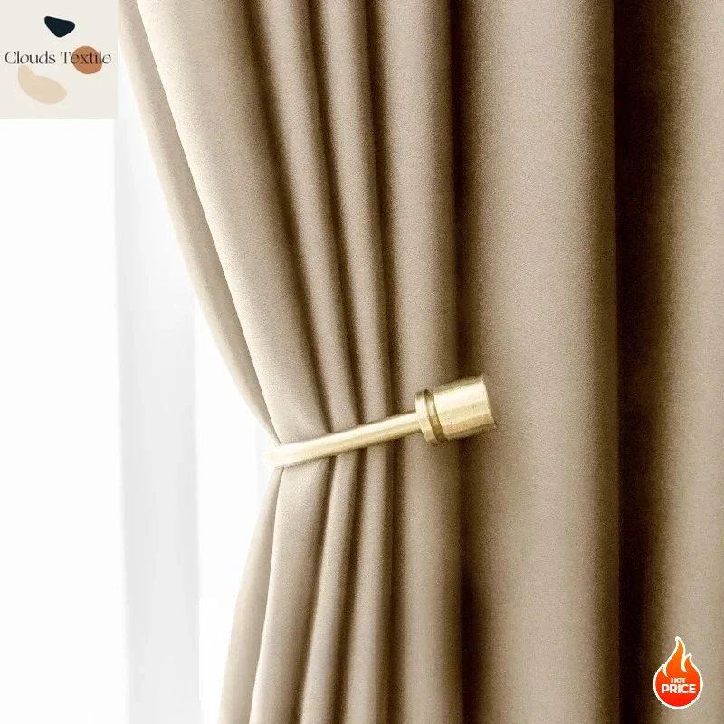 

Nordic Minimalist Modern Light Luxury Curtains for Living Dining Room Bedroom Customized Blackout Curtains