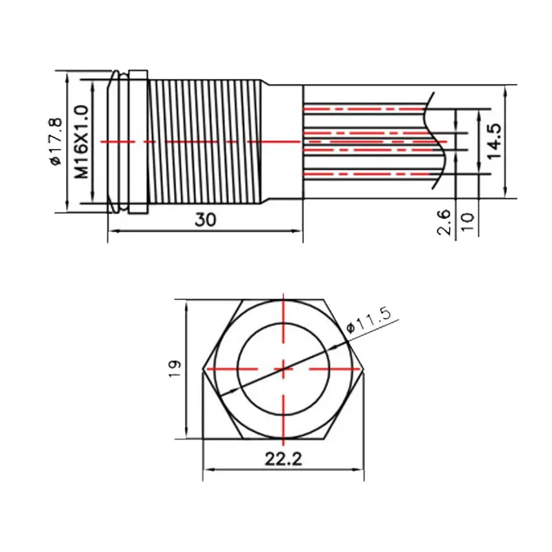 Normally Open 16mm Long Touch Switch IP65 Waterproof Metal Dimmer Switch Flat Head With 12V-24V Annular LED