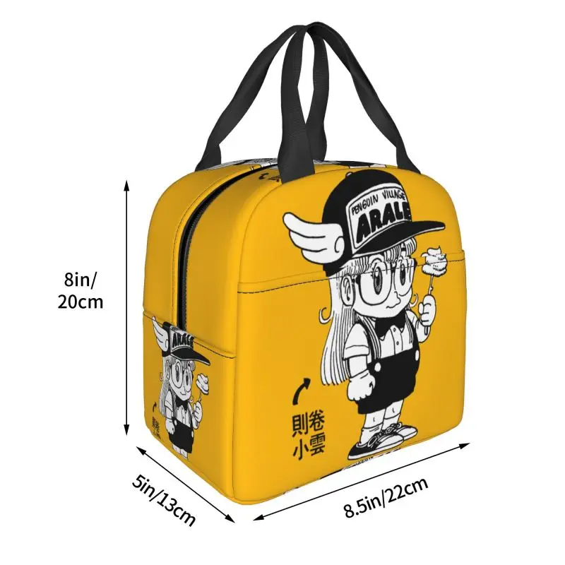 Lancheiras isoladas personalizadas Arale Norimaki Robot Anime para escola escritório Dr Slump Manga refrigerador térmico à prova d'água Bento Box infantil