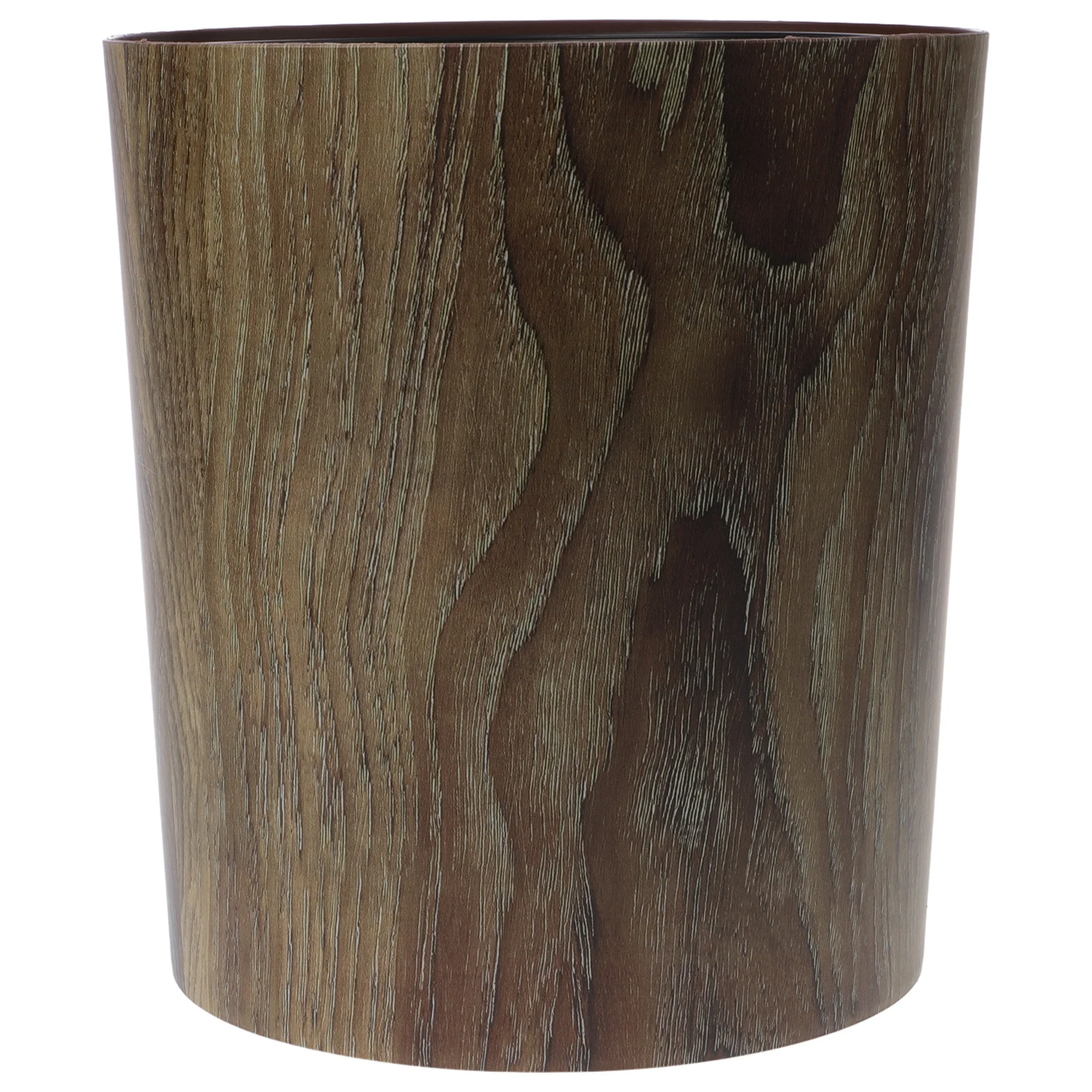 

Vintage Style Imitation Wood Grain Trash Can Large Capacity Plastic Wastebasket for Home Office Kitchen Bathroom Hotel Rubbish