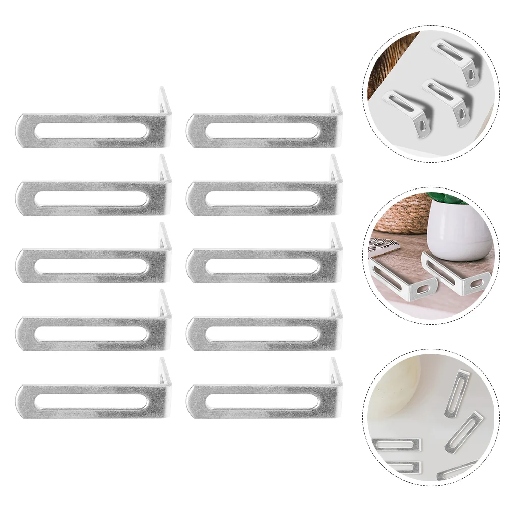 

10 Pcs L 50x24x12x1.5MM Heavy Duty Metal Angle Brackets for Wood Shelves Cabinets Furniture Hardware Stability Prevents