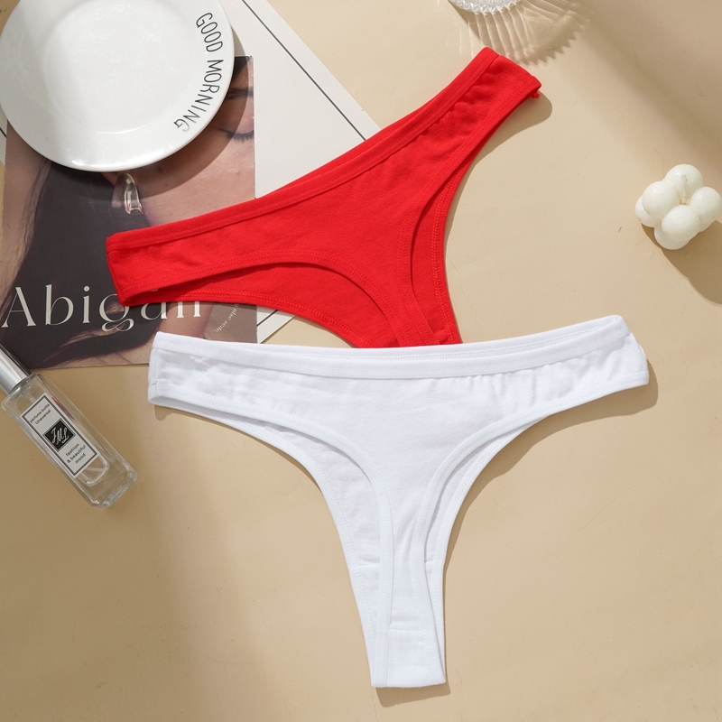  L-2XL Seamless Cotton Thongs Panties Women Simple Solid Low Rise Briefs Sports Fitness Yoga Underpanties L-2XL 