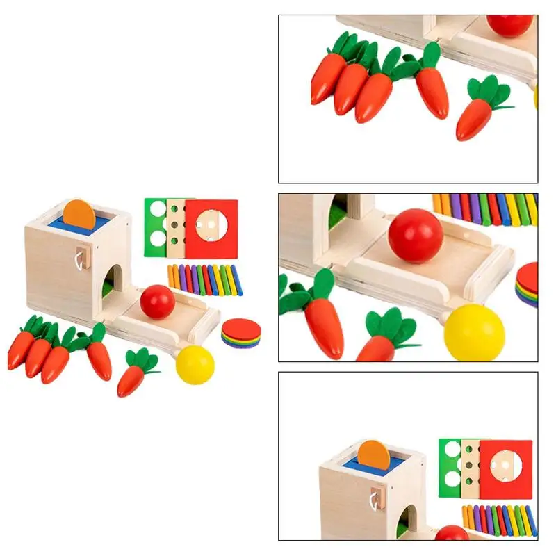 Forma de madeira cenoura puxando brinquedo do bebê conjunto motor fino vegetal máquina de classificação jogo memória aprendizagem brinquedos educativos para crianças