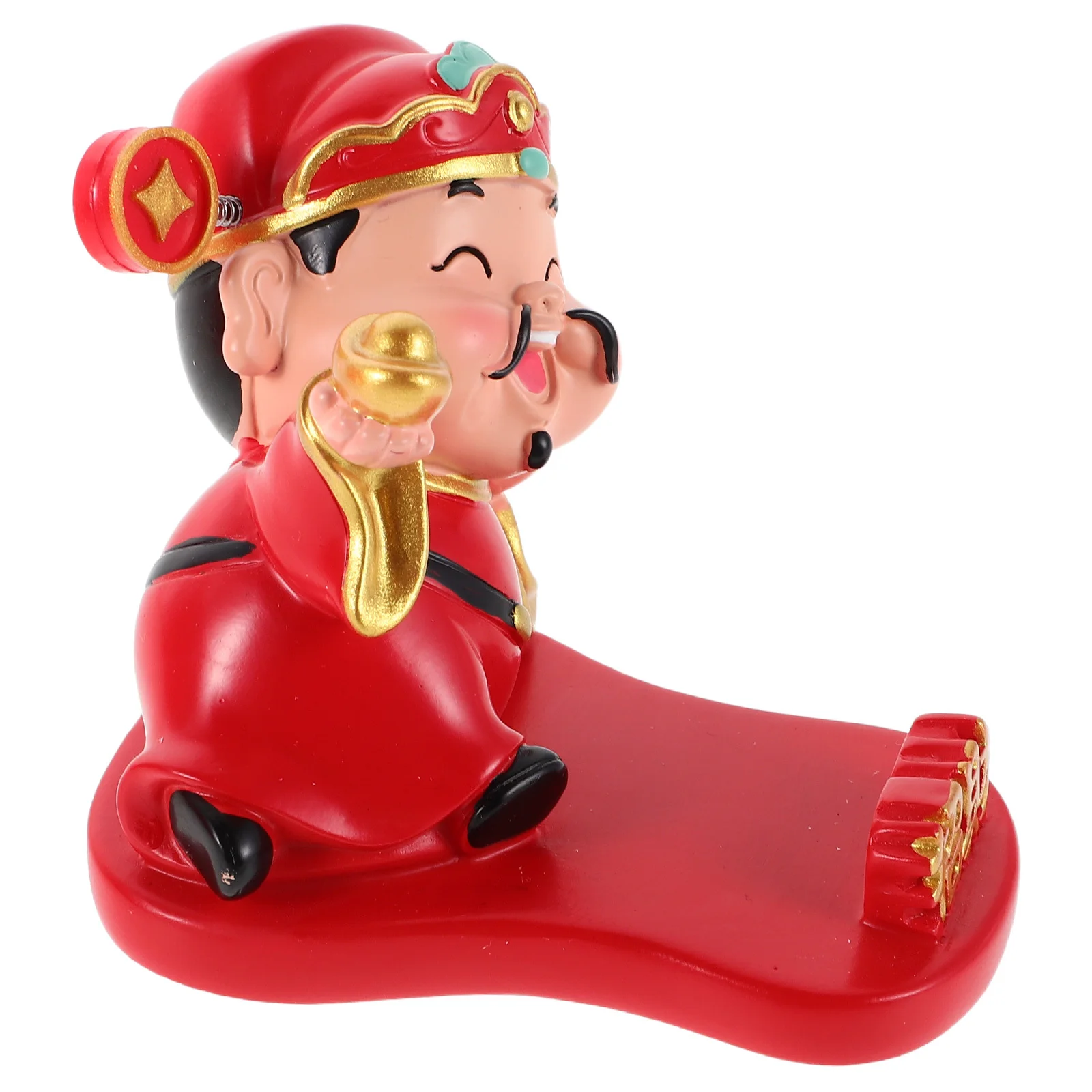 

Mini Resin Chinese God Of Wealth Creative Phone Stand Car Dashboard Ornament For Office Home Decor Car Mount Holder