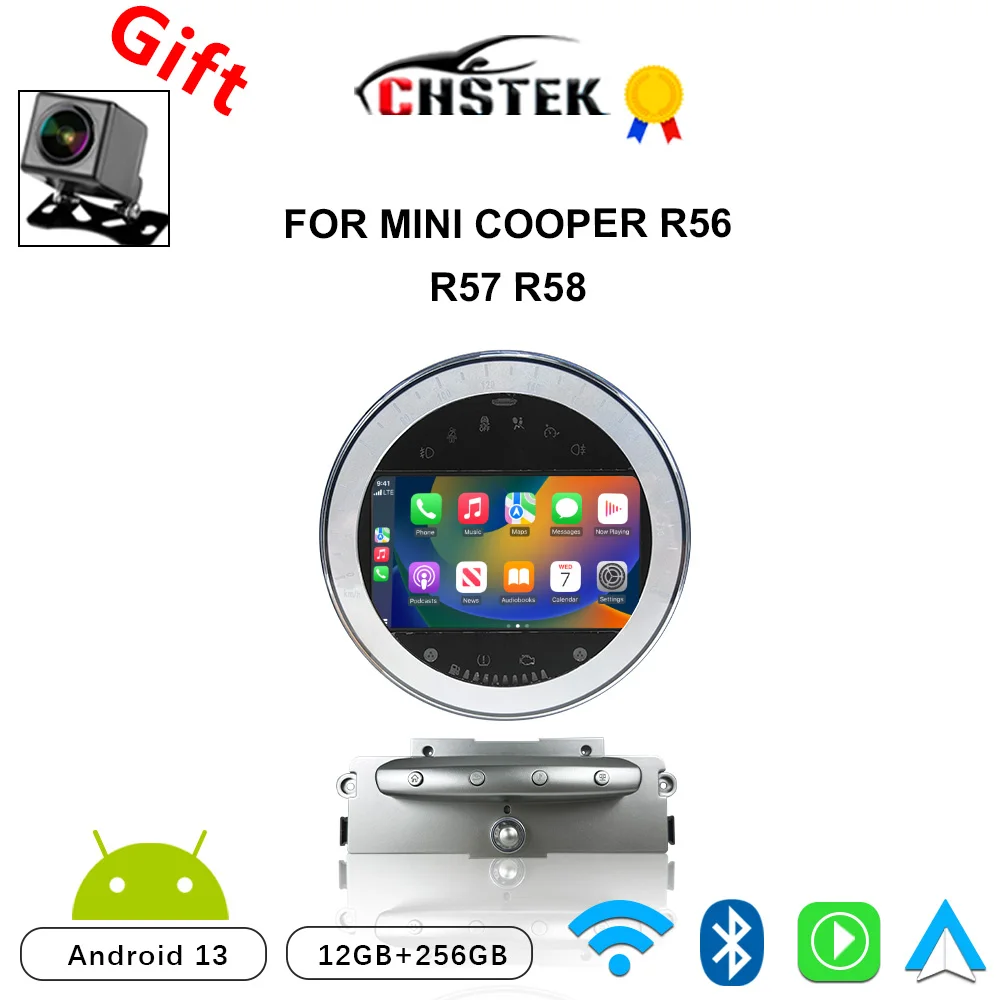 CHSTEK Car Radio Android 13 For Bmw Mini Cooper R55 R56 R57 R58 S Clubman Clubvan Coupe Multimedia Carplay Bluetooth GPS WIFI 4G