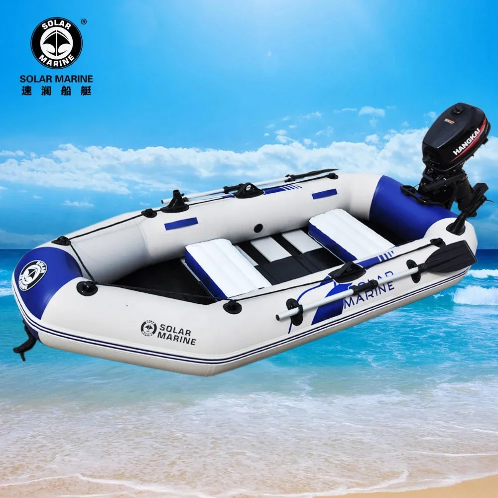 Solarmarine 3 Person Wood Floor Fishing Inflatable Boat with Motor  Kayak