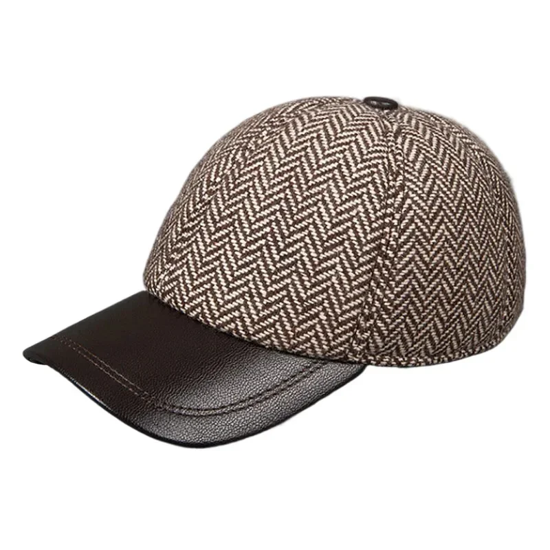 

Fashion Autumn Winter Wool Sheepskin Baseball Cap Adjustable Warm Hat for Men Women Casual Dad
