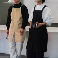 Waterproof Waiter Apron with Pockets for Kitchen Catering Coffee Shop Front Split Men Women's Anti-dirty Work Clothes for Salon
