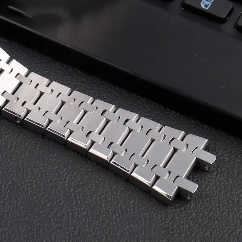 Watchband Men Women Full Stainless Steel Bracelet For AP ROYAL OAK 15400 26331 15500 Watch Strap Folding Buckle 21mm 26mm