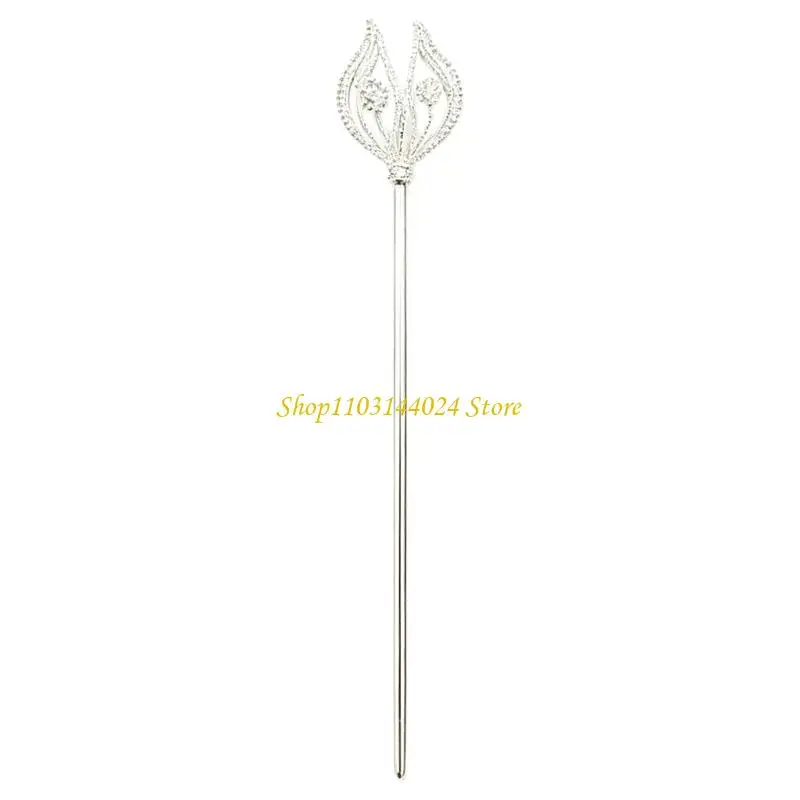 N5KE Rhinestones Flower Cosplay Wand Queen Scepter For Elegant Outfit Enhancement And Special Occasion Stage Performances