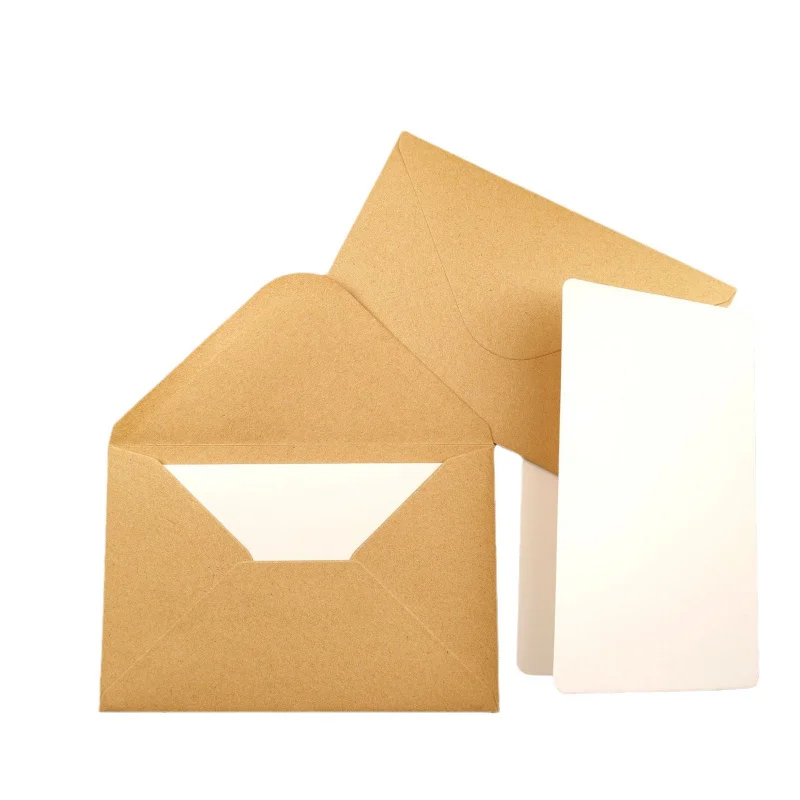 Custom. Simple Artistic Blank In-Stock Premium Kraft Paper Envelopes Making Vintage Letter Paper Greeting Cards Invitations