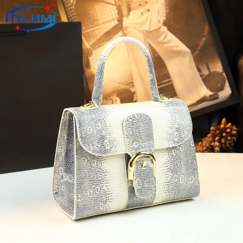 Luxury Fashion Lizard Print Leather Women's Handbags Small Shell Bag Single Shoulder Hand Crossbody Bags