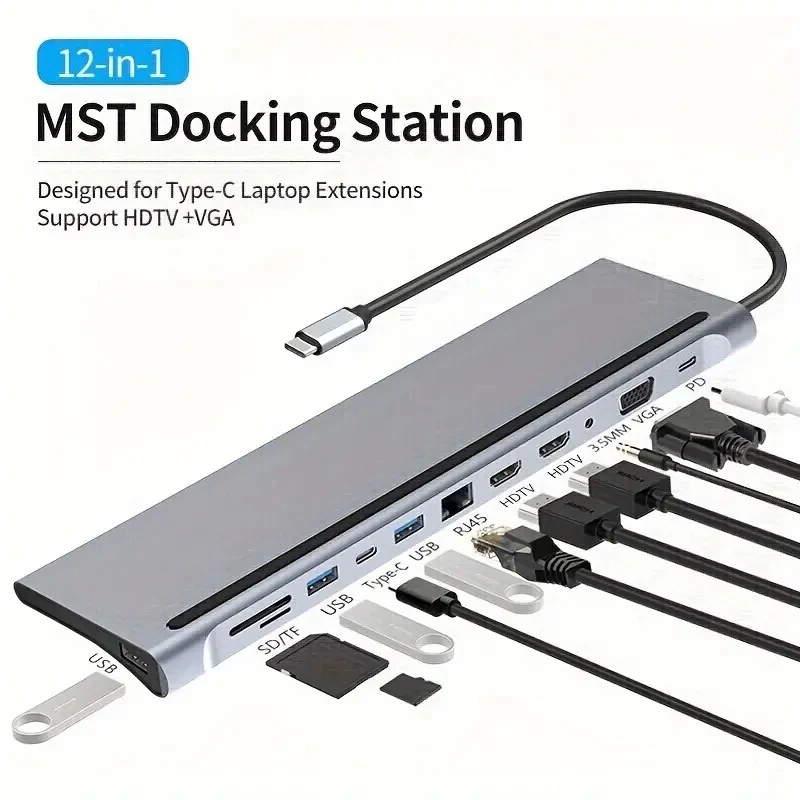 USB Multi-hub Docking Station Type C Multi Hub Extension A HDMI-compatible Rj45 Pro Adapter Dock for Macbook Mac Mini Laptop