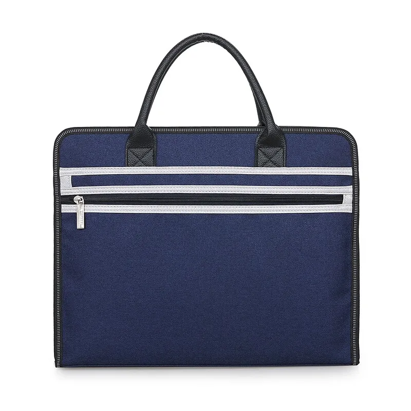 

Blue Business Tote File Horizontal Briefcase Laptop Bag Meeting Leisure Men's Customizable Print handbag SIMOER 8144