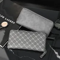 Casual Men Wallet Vintage PU Leather Long Wallets Coin Pocket Multi Function Man Purse Male ID Card Holder Money Bag