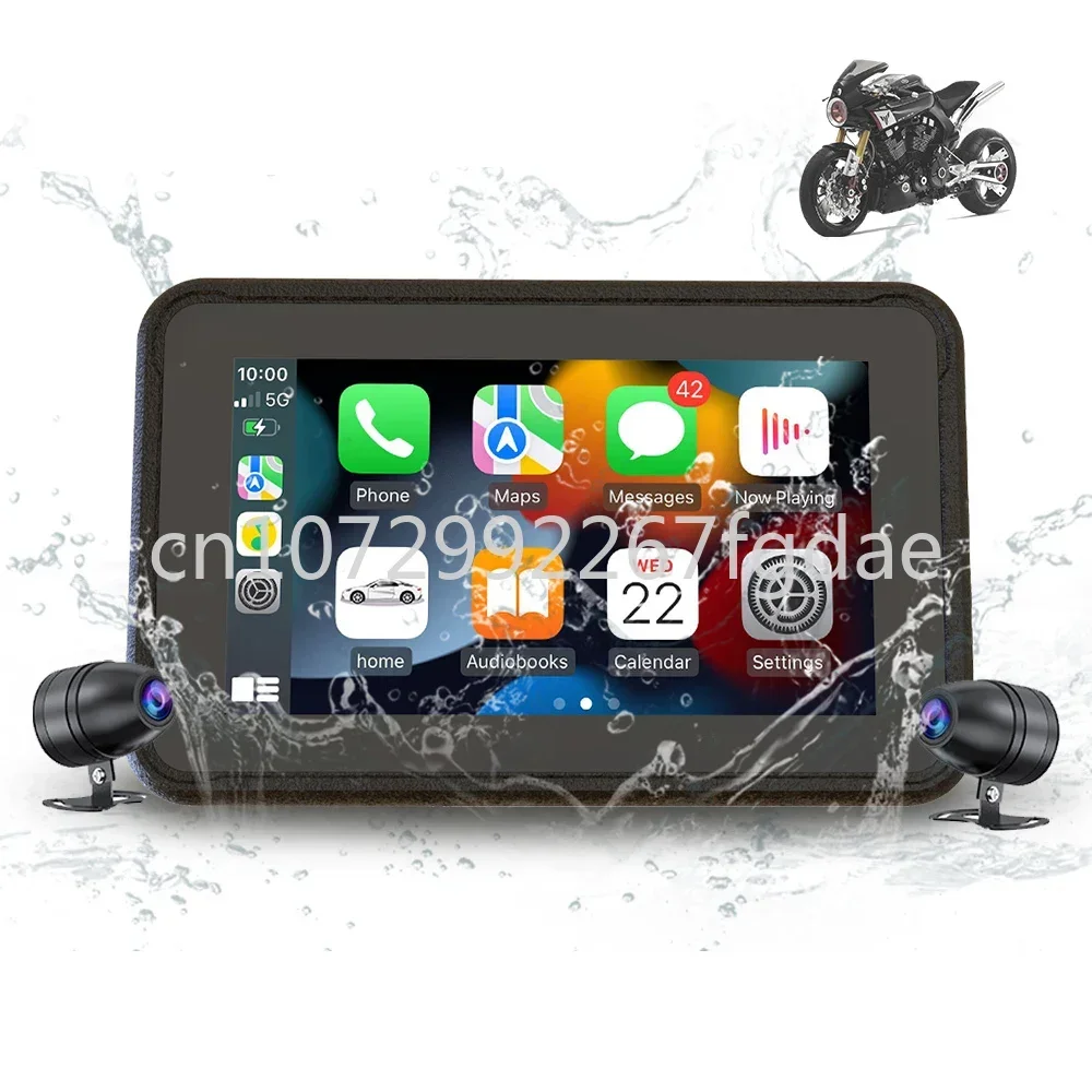 MT5003 New Arrival Motorcycle DVR Camera GPS Navigator Auto Carplay Android System Waterproof Dual Lens