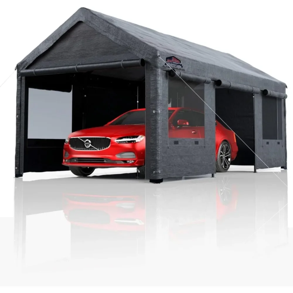 Garages, Canopies & Carports Reinforced Heavy-duty Vehicle Interface | Height Adjustable Metal Tent Garden Buildings