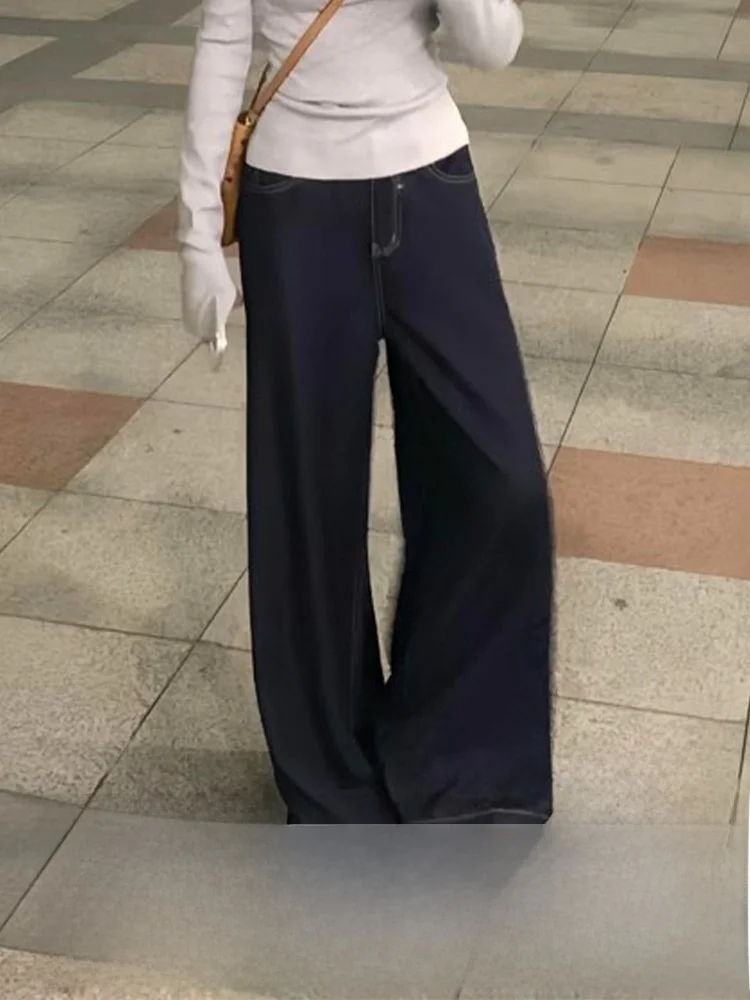 

Большие размеры для похудения темно-синие джинсовые брюки длиной до пола с высокой талией женские осенне-зимние новые маленькие размеры толстые мм прямые брюки...