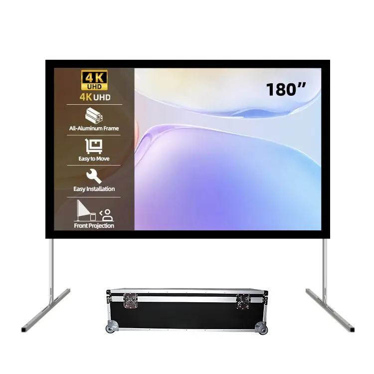 

180-inch Outdoor Projector Screen with a Stand, High-definition 4K Front Projection, Suitable for Outdoor Projection