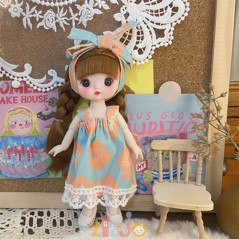 子供のための人形の服,15〜18cm,かわいいカジュアルな服,人形のアクセサリー,ドレス,スカート,おもちゃ,ギフト,1/8