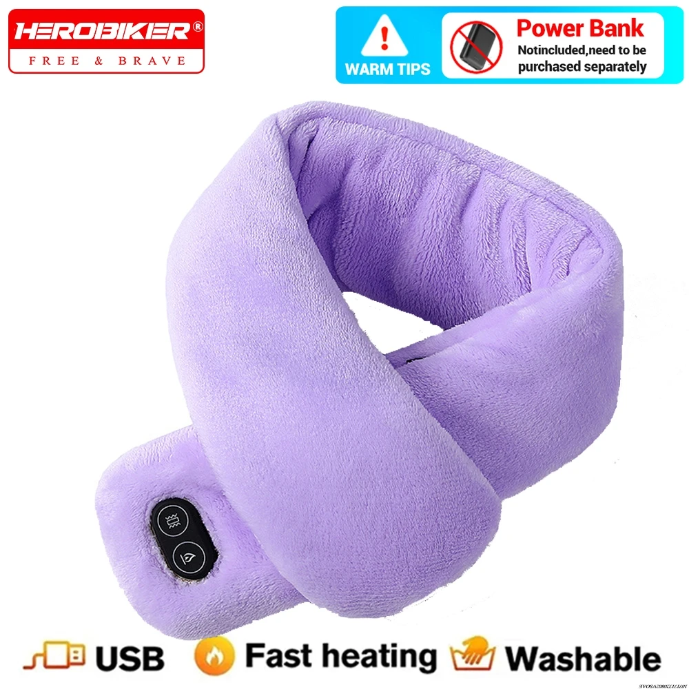 

Winter Heating Scarf For Women Men Scarf 3 Gears Adjustable USB Charging Heat Control Neck Warmer Washable Ski Motorcycle Scarf