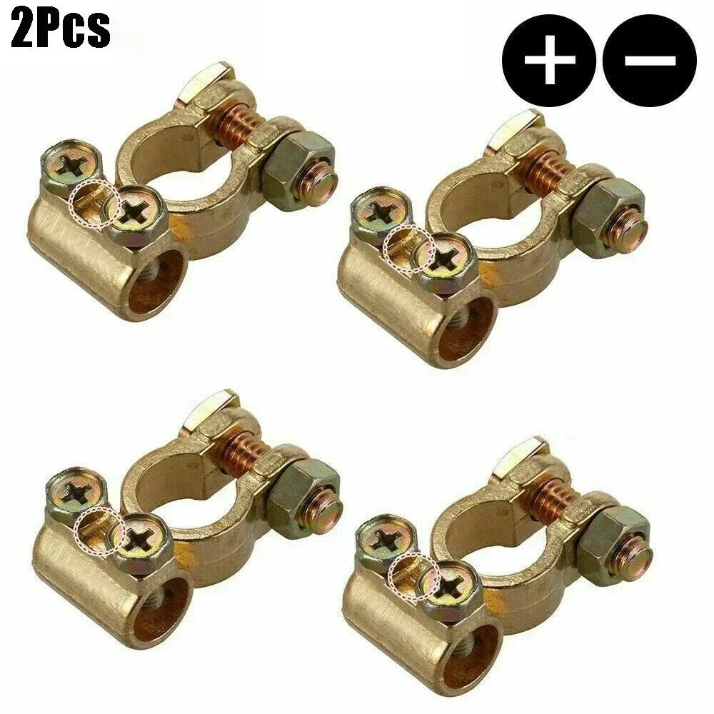 1 Pair 12V Leisure Battery Terminals - Quick-Release Connectors for Car, Van, Caravan & Motorhome (New)