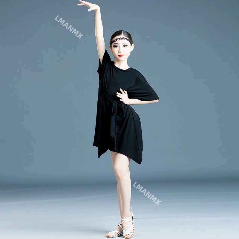 

Детская тренировочная одежда для соревнований, тренировочная одежда для взрослых, летняя свободная одежда для латинских танцев для девочек