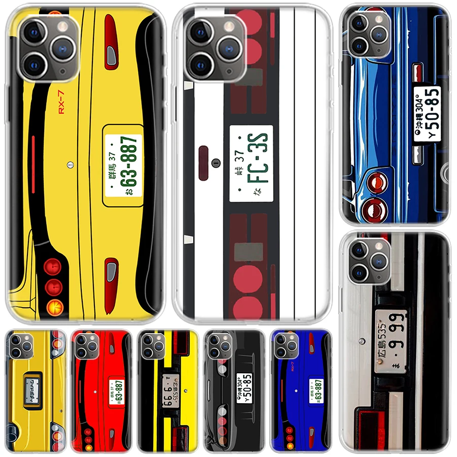 Japan Anime Initial D Car Taillight Soft Phone Case For IPhone 11 13 16 Pro MAX 15 + 14 Plus 12 Mini X XS Apple 8 7 SE Fundas Co