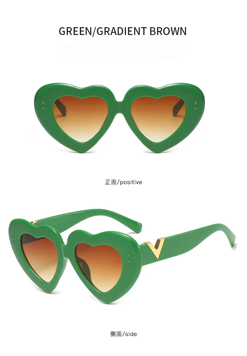 Neue Mode Liebe Herz Sonnenbrille Frauen Nette Sexy Retro Cat Eye Vintage Günstige Sonnenbrille Schwarz Rot Weibliche Brillen – Detail 7