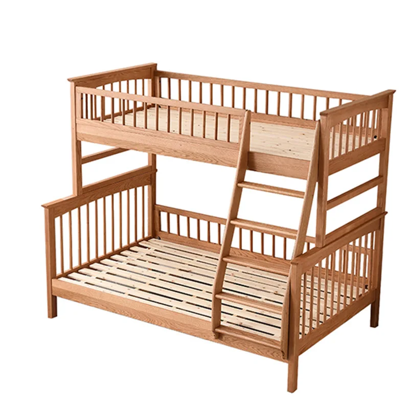 All solid wood bunk top and bottom Nordic style ash wood mother bed can be split double children's bed red oak high and low bed