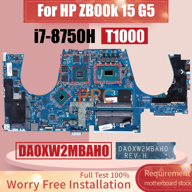 DA0XW2MBAH0 For HP ZB00k 15 G5 Laptop Motherboard 937438-850 SR3YY i7-8750H T1000 N18P-Q1-A1 Notebook Mainboard