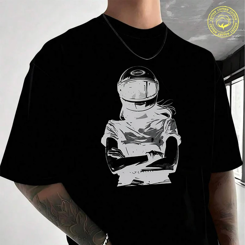

Men's Moto T-Shirt Biker Motorcycle Rider Cool Pattern Fashion Casual Street Style Suitable For Travel And Sports Tee